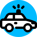 car, metro, police, security svg vector icon