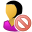 delete, female, user icon