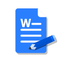 blue, doc, edit, ms, word, write svg vector icon