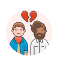 breakup, couple, gay svg vector icon
