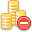 coin,delete,cash,currency,money,del,remove icon
