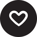 favourite, full, heart, like, round svg vector icon