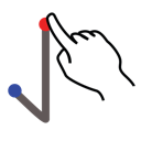 arrow, down, gestureworks, stroke icon