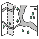 journey, location, map, navigation, paper, travel, trip svg vector icon