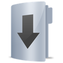arrow, down, downloads, folder icon
