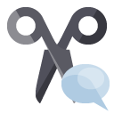 scissors,speech,bubble icon