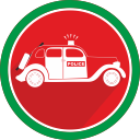automobile, car, police, vehicle svg vector icon