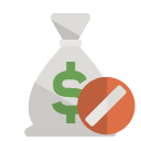 money,bag,cancel icon