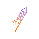 diwali, festival, fireworks, lights, rocket svg vector icon