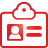 basic, card, red, user icon