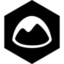 basecamp, hexagon, media, social svg vector icon