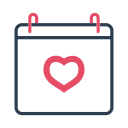 calendar, heart, love, valentine, valentine's day svg vector icon