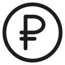 cash, coin, ruble svg vector icon