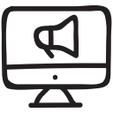 advertising, announcement, marketing, megaphone, online, promote, promotion svg vector icon