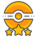 game, go, poke, pokemon, star, three, trainer svg vector icon