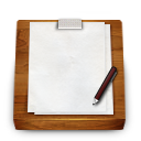notepad, wooden icon