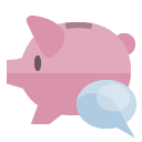 piggy,bank,speech,bubble icon