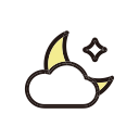 clouds, cloudy, moon, weather svg vector icon