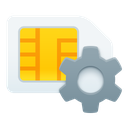 settings, sim icon