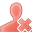 delete, red, user icon