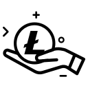 coin, crypto, cryptocurrency, currency, lite, money svg vector icon