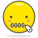 face, mouth, zipper svg vector icon