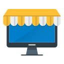 market, monitor, online, shopping svg vector icon