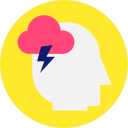brain, brainstorming, cloud, cloud computing, thunder svg vector icon