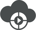 arrow, buttons, cloud, cloud computing, multimedia, play, round svg vector icon