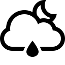 cloud, moon, raindrop svg vector icon