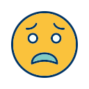 emot, face, scared, smiley svg vector icon