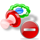 pacifier,delete,del,remove icon