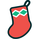 christmas, decoration, gift, shoe, sock, toe, xmas svg vector icon