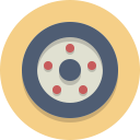car wheel, tire, wheel svg vector icon