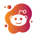 aquarelle, bubble, gradient, liquid, pink, reddit, watercolour, yellow svg vector icon