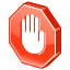 abort, alert, attention, cancel, control, hand, pause, red, stop, terminate, warning icon