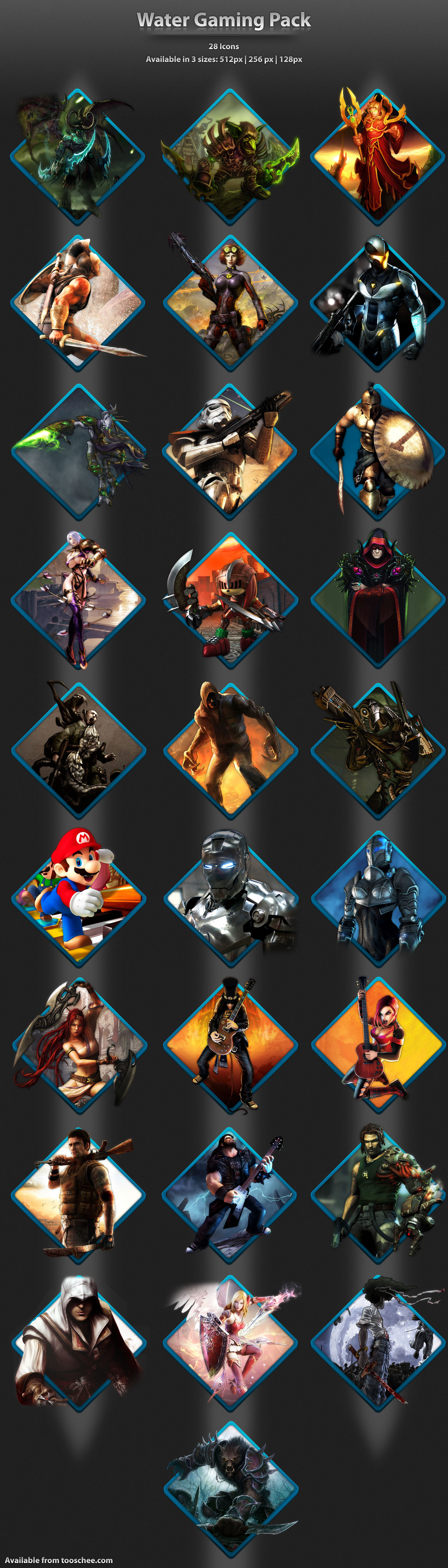 gaming, pack, water icon
