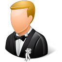 bridegroom, female, wedding icon