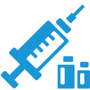 syringe,blue icon