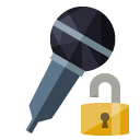 microphone,lock,open icon