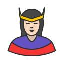 hero, lady, queen, super girl svg vector icon