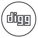 bookmarks, circle, digg, line, neon, reader, social svg vector icon