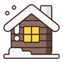christmas, house, snow, winter, wooden house svg vector icon