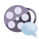 film,reel,speech,bubble icon