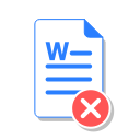 delete, doc, file, ms, remove, word svg vector icon