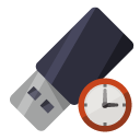 pen,drive,clock icon