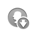 coin,silhouette,down icon