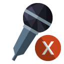 microphone,cross icon