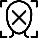 authentication, denied, disapprove, face id, face id scan, face scan, technology svg vector icon