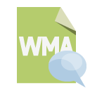 file,format,wma,speech,bubble icon